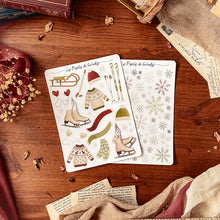 Load image into Gallery viewer, Large sheet of Frosty Winter stickers - red and green
