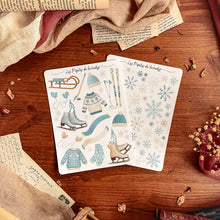 Load image into Gallery viewer, Large sheet of Frosty Winter stickers - blue and beige