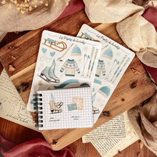 Load image into Gallery viewer, Large sheet of Frosty Winter stickers - blue and beige
