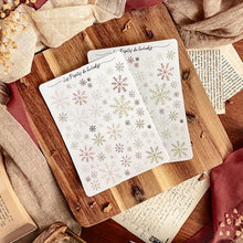 Load image into Gallery viewer, Large sheet of winter snowflake stickers - red and green