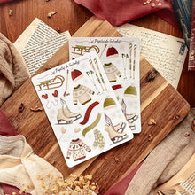 Load image into Gallery viewer, Large sheet of Frosty Winter stickers - red and green