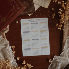 Load image into Gallery viewer, Grande planche de stickers calendriers - couleurs witchy