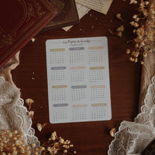 Load image into Gallery viewer, Grande planche de stickers calendriers - couleurs witchy