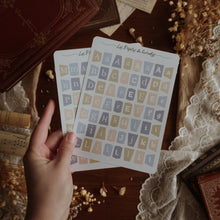 Load image into Gallery viewer, Grande planche de stickers lettres - couleurs witchy