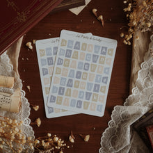 Load image into Gallery viewer, Grande planche de stickers lettres - couleurs witchy