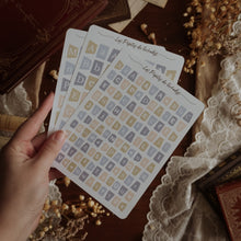 Load image into Gallery viewer, Grande planche de stickers lettres - couleurs witchy