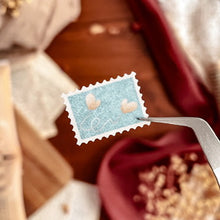 Load image into Gallery viewer, Small sheet of Frosted Winter stamp stickers - blue and beige