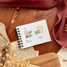 Load image into Gallery viewer, Small sheet of Frosted Winter stamp stickers - blue and beige