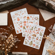 Load image into Gallery viewer, Grande planche de stickers Sous-bois d'automne