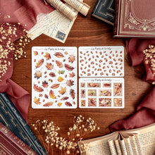 Charger l'image dans la galerie, Petite planche de stickers timbres feuilles automnales