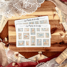 Load image into Gallery viewer, Small sheet of Summer at the beach stamp stickers