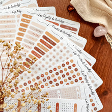 Charger l'image dans la galerie, Set de 10 grandes planches de stickers organisation - couleurs automnales
