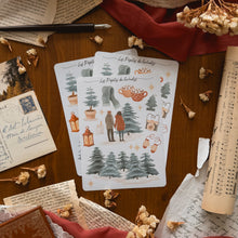 Charger l'image dans la galerie, Planche de stickers ferme de sapins
