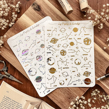 Charger l'image dans la galerie, Grande planche de stickers galaxie foil