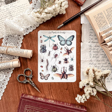 Load image into Gallery viewer, Large sheet of vintage insect stickers