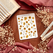 Load image into Gallery viewer, Large sheet of sunflower stickers