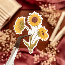 Load image into Gallery viewer, Large sheet of sunflower stickers
