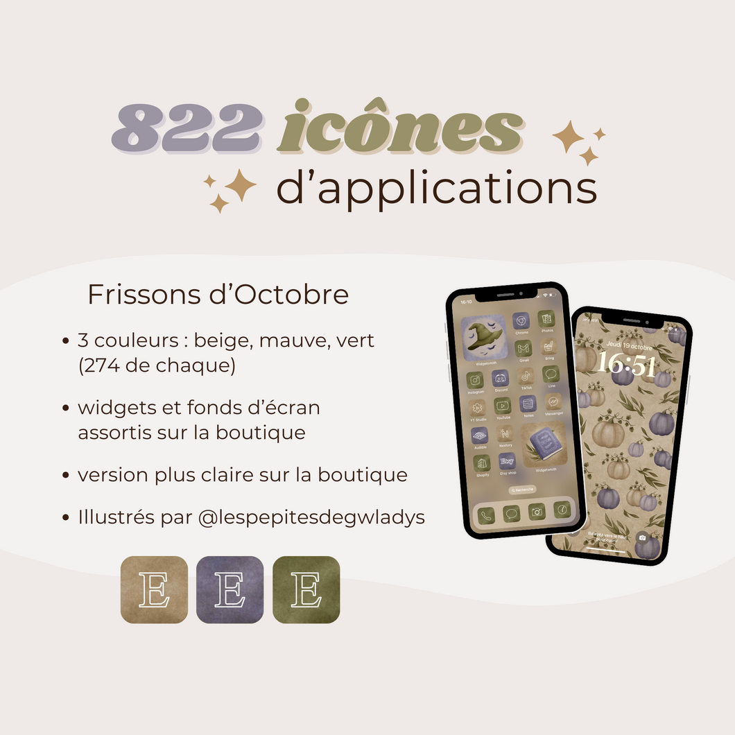 Icônes d'applications pour iPhone - Frissons d'Octobre