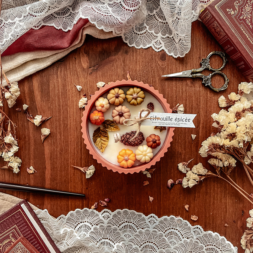 Bougie décorée Citrouille Épicée – Moyenne ronde