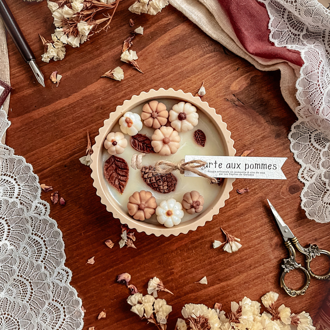 Bougie décorée Tarte aux Pommes – Moyenne ronde