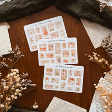Load image into Gallery viewer, Petite planche de stickers timbres Sous-bois d'automne
