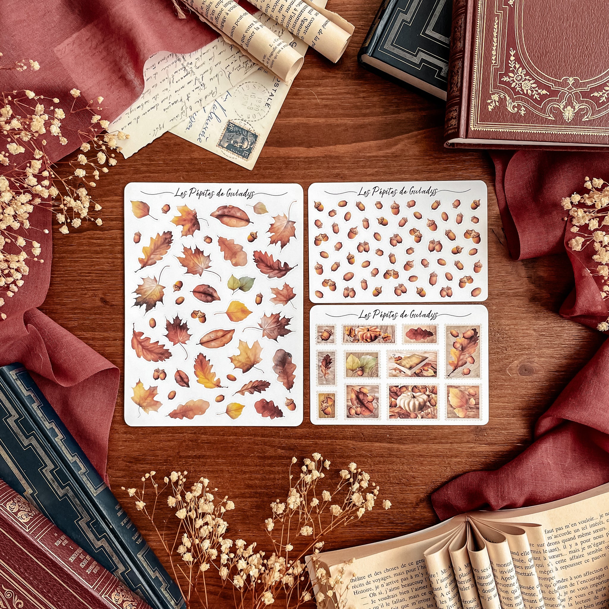 240 Pcs Autocollants Thème du timbre, Stickers bâtiment Plantes Fleurs Animaux Sauvages