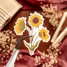 Load image into Gallery viewer, Large sheet of sunflower stickers
